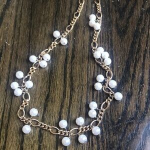 J Crew gold necklace with pearls